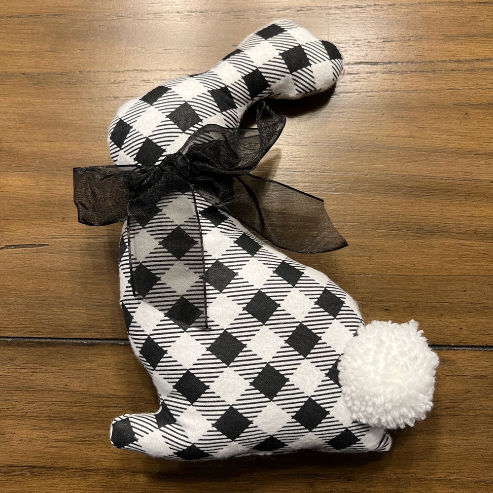 Black & White Bunny Throw Pillow